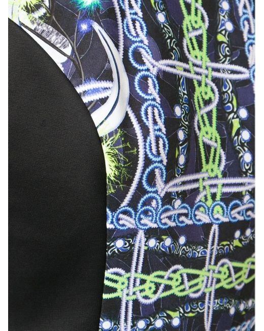 Peter Pilotto Blue Printed Panel Dress