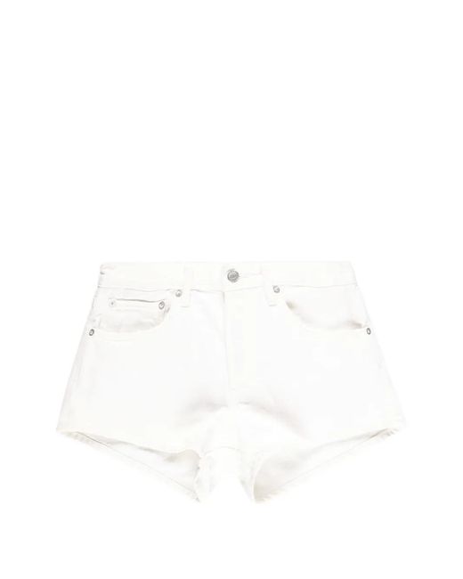 Agolde White Parker Denim Shorts
