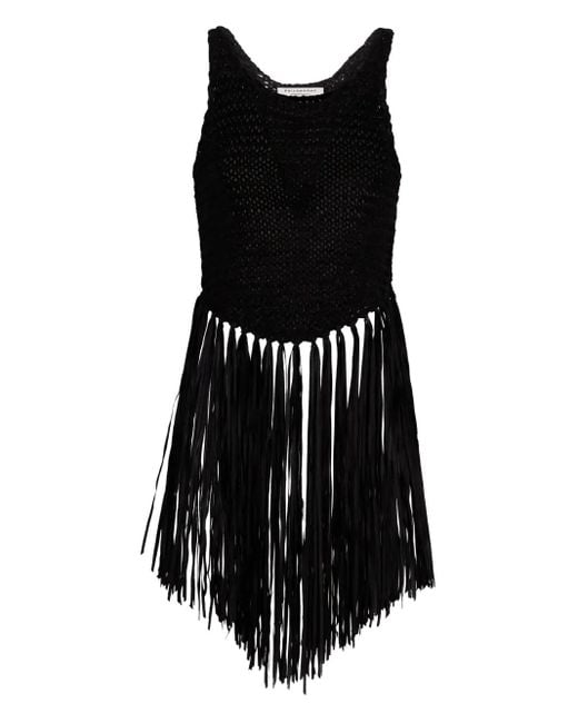Philosophy Di Lorenzo Serafini Top Met Franje Detail in het Black