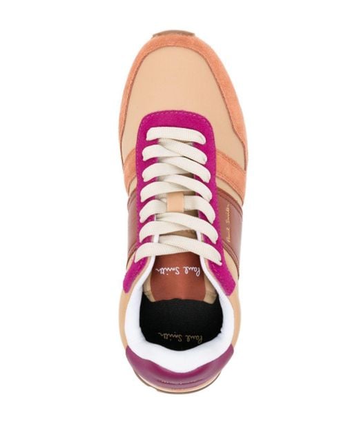 Paul Smith Eighties Sneakers Met Colourblocking in het Pink