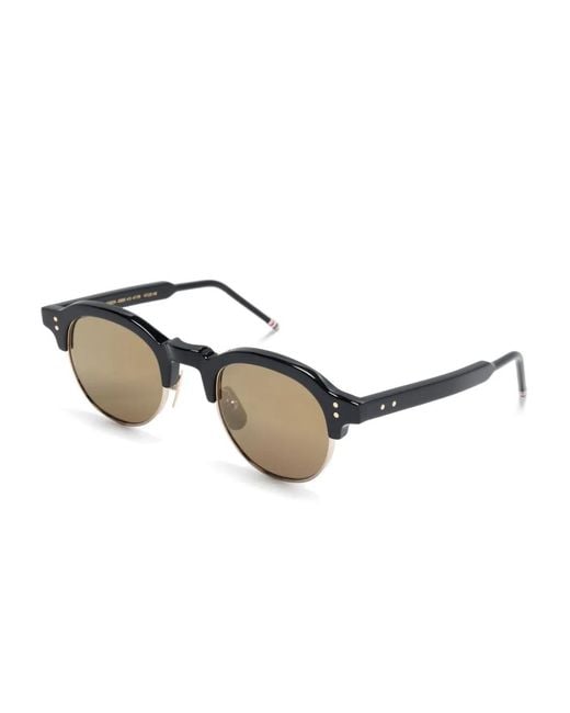 Thom Browne Black Round-Frame Sunglasses