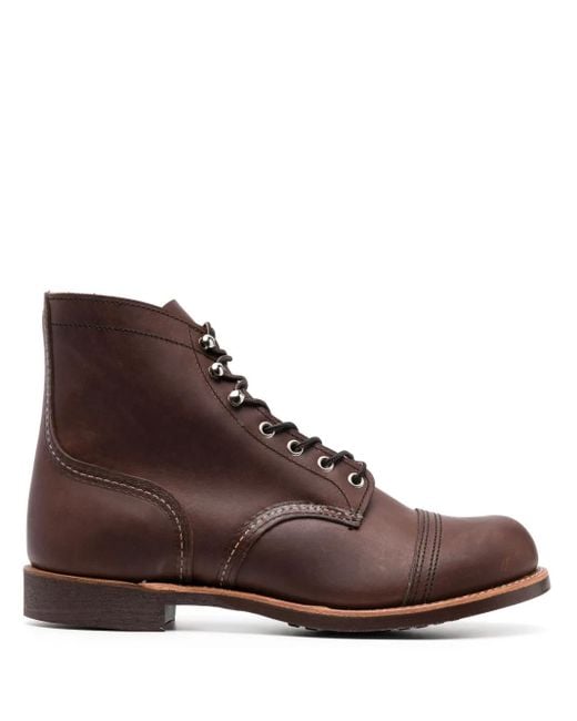 Red Wing Brown Iron Ranger Leather Ankle Boots for men