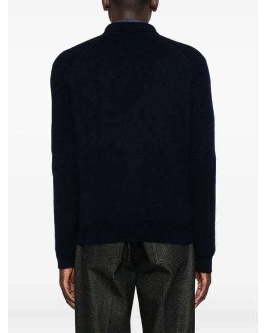 Polo A Maniche Lunghe di Eric Bompard in Black da Uomo