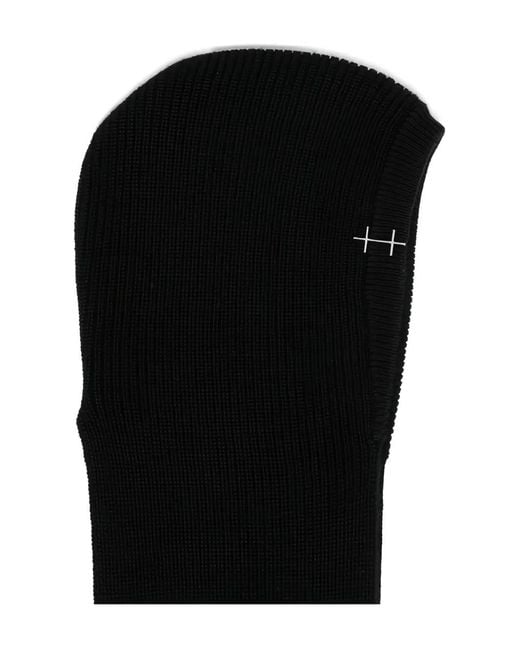 HELIOT EMIL Black Ribbed Balaclava for men