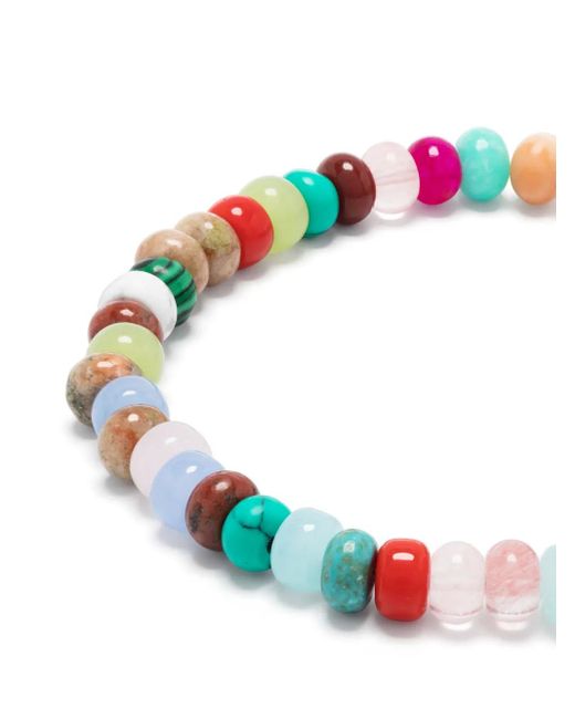 Luis Morais Blue 14Kt Gemstone Bead Bracelet for men