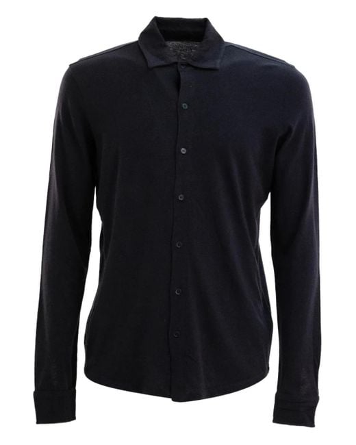 Majestic Filatures Blue Long-Sleeve Button-Up Shirt for men