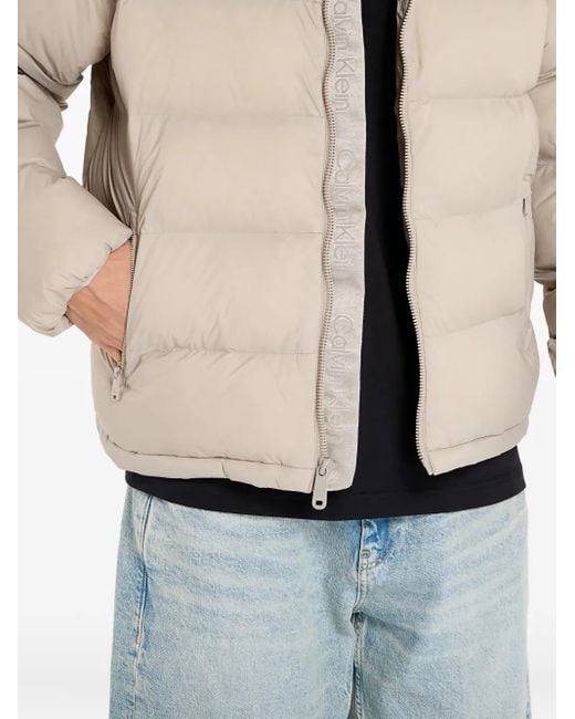 Calvin Klein Donsjack Met Monogram-Logo En Capuchon in het Natural voor heren