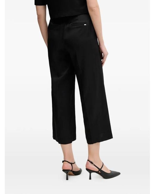 GAUDI Black Flared Cropped Trousers