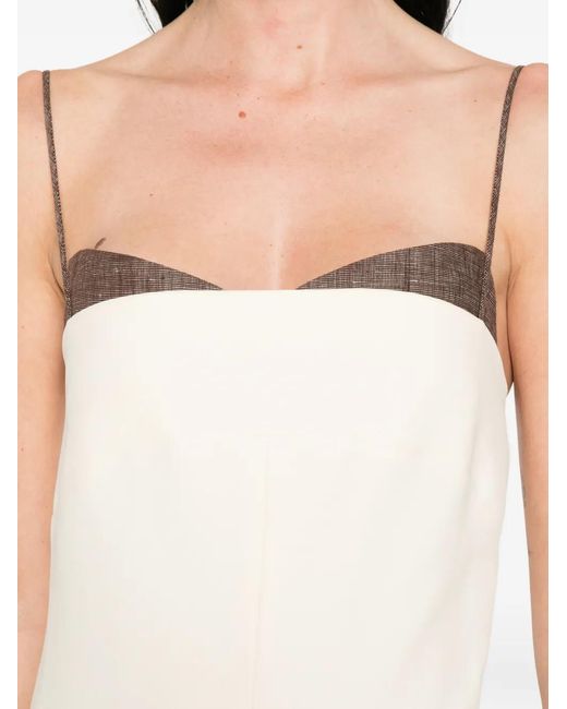Entire studios Natural Adjustable-Strap Panel Mini Dress