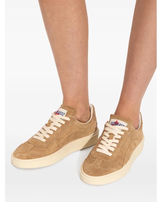 DSquared² Brown Perforated Suede Sneakers