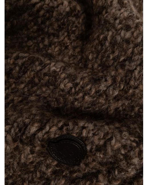Moncler Brown Logo-Patch Scarf for men
