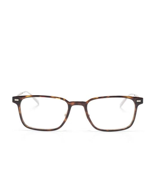 Montblanc Brown Rectangle-Frame Glasses