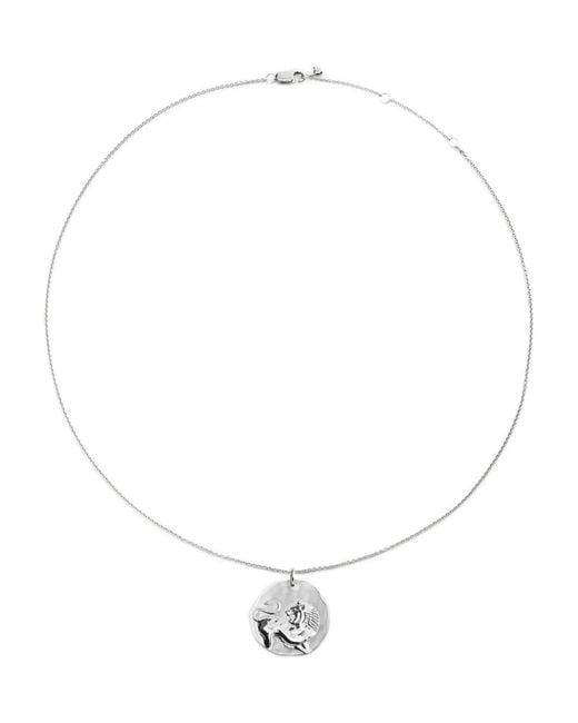 Monica Vinader White Leo Zodiac Pendant Necklace