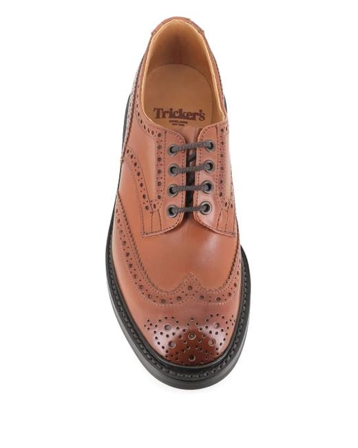 Tricker's Brown Bourton Brogue Derby Shoes for men
