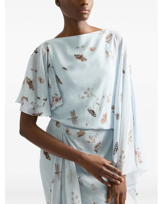Erdem Blue Draped Gown