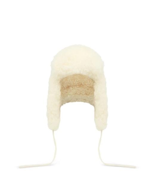 Yves Salomon White Lambskin Hat