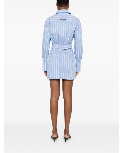 Patrizia Pepe Blue Stripe-Print Shirt Dress