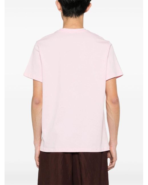 Camiseta con logo bordado A.P.C. de hombre de color Pink