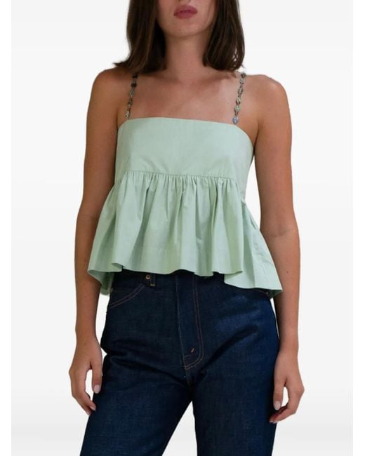 Azeeza Green Rayna Tanktop aus Popeline