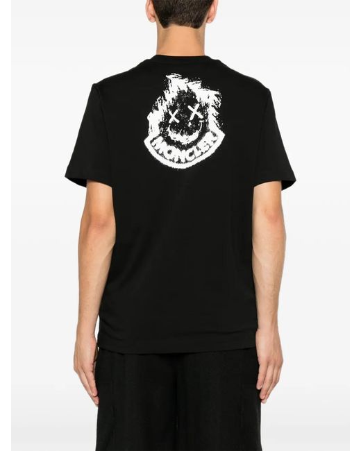 Moncler Black Logo-Patch T-Shirt for men
