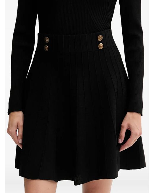 Guess Black Button-Detailed Mini Skirt