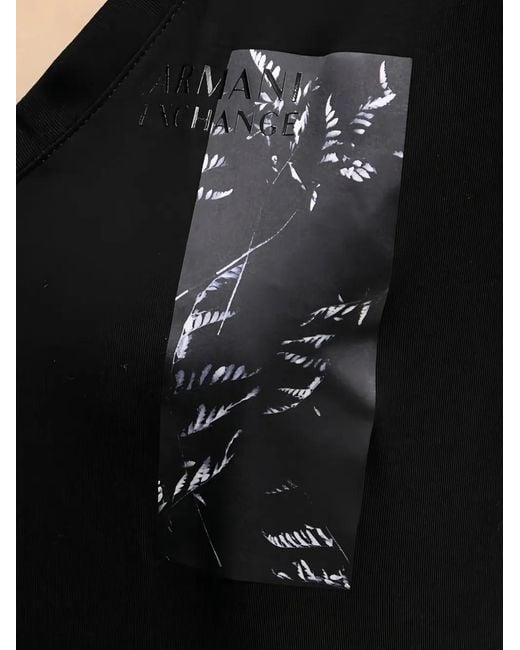 ARMANI EXCHANGE Black V-Neck T-Shirt