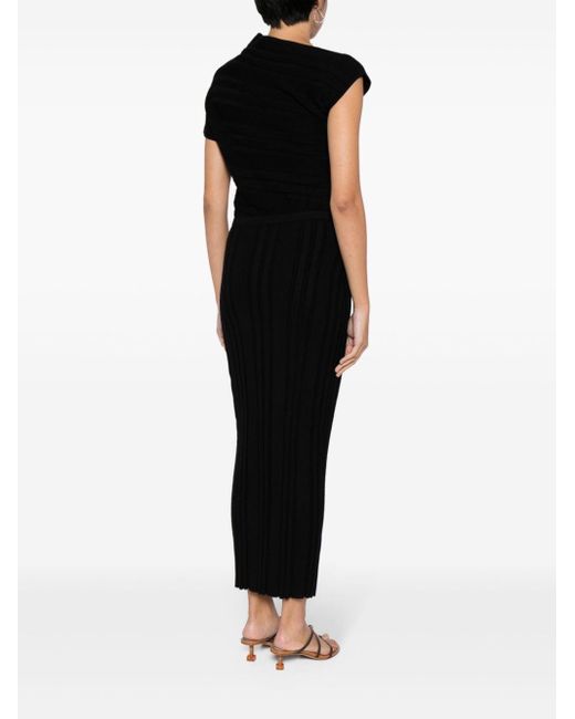 Acler Black Kleid mit asymmetrischem Ausschnitt