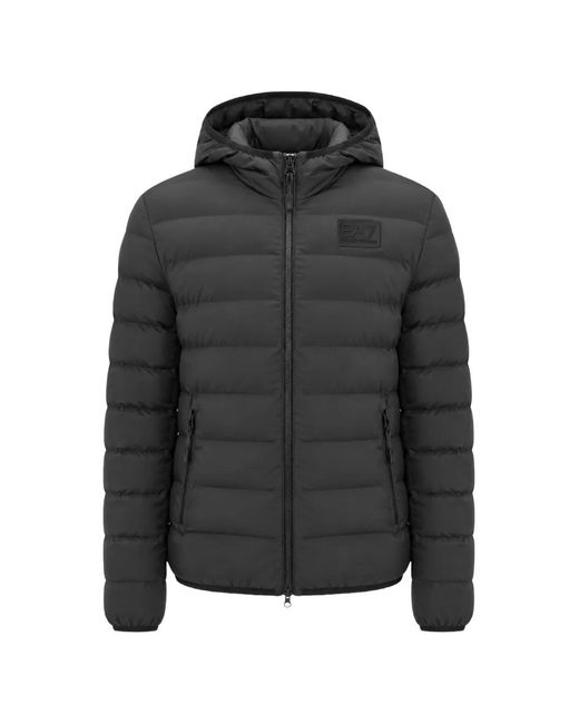 Plumífero Con Capucha EA7 de hombre de color Black