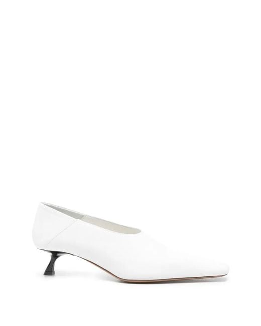 Sportmax White Escarpins À Bout Carré