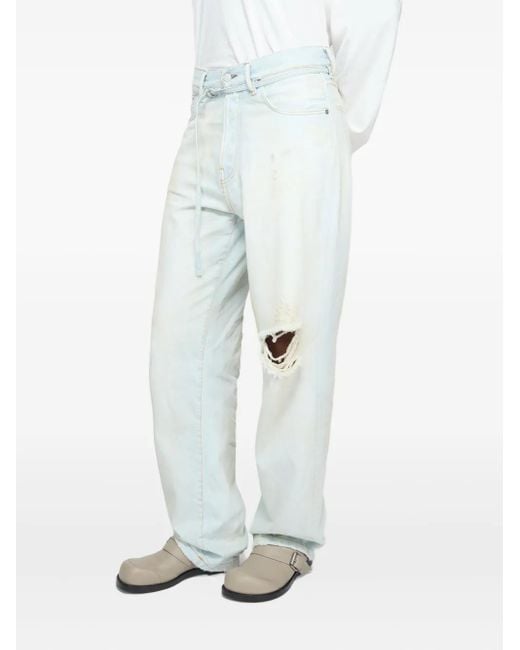 Acne White Straight-Leg Jeans
