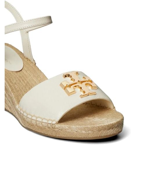 Tory Burch White Eleanor Wedge Espadrilles