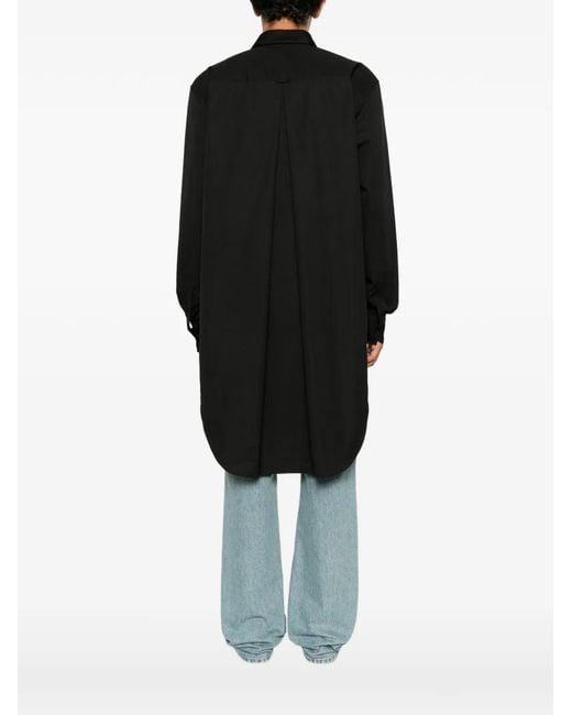 Saint Laurent Black High-Low-Hem Button-Down Shirt for men