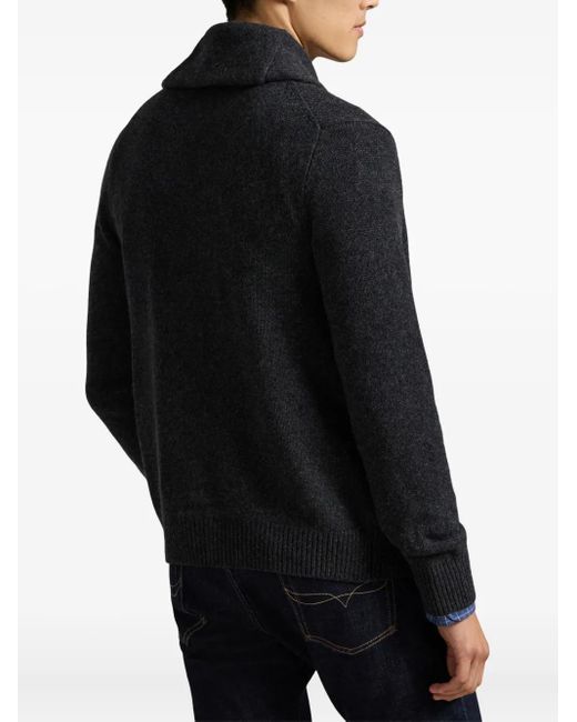 Polo Ralph Lauren Black Shawl-Collar Cardigan for men