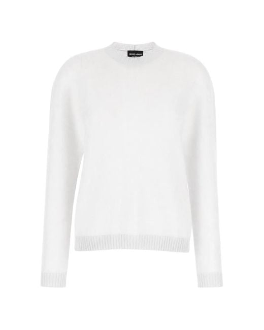 Giorgio Armani White Long-Sleeve Sweater