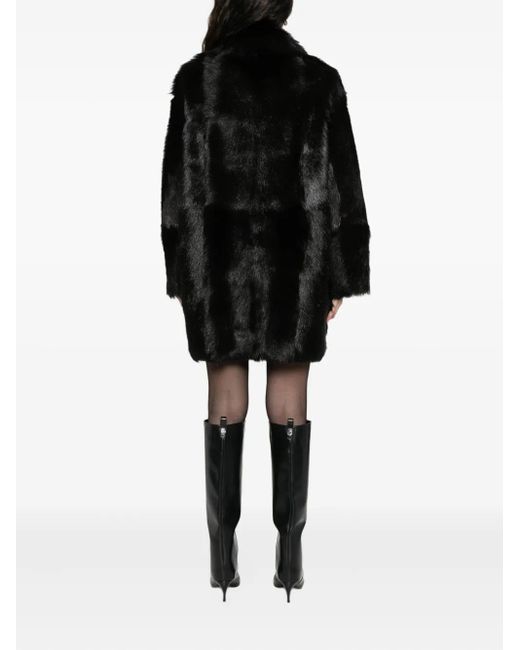 Alberta Ferretti Black Mantel Mit Stehkragen