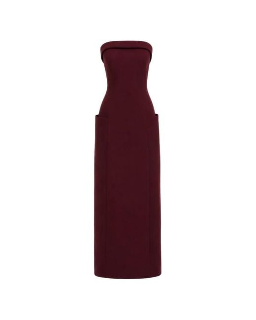 Gemy Maalouf Purple Strapless Pocket-Detail Dress