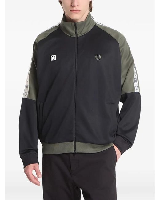 Fred Perry Gray Logo-Tape Zip-Up Jacket for men