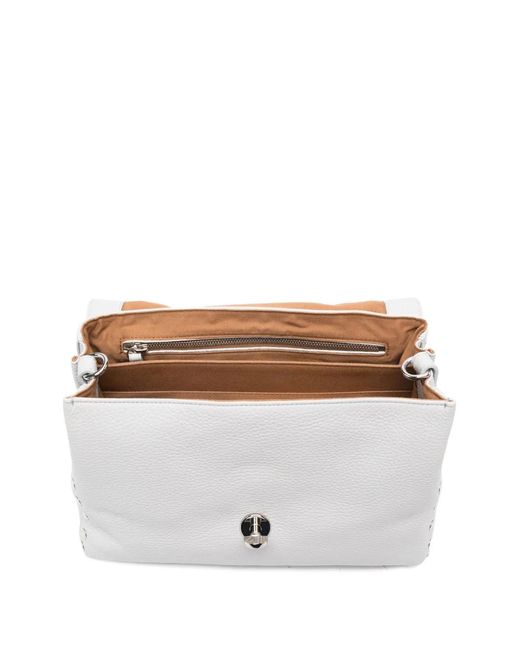 Zanellato Gray Sac À Main Postina En Cuir À Détails De Clous