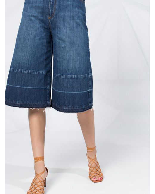 Stella McCartney Denim High-waist Culotte Jeans in Blue - Lyst