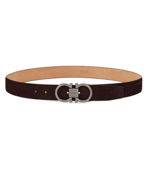 Ferragamo Brown Gancini-buckle Leather Belt for men