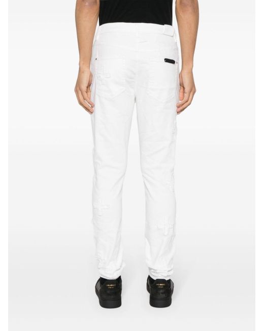 Ksubi Halbhohe 'Chitch' Skinny-Jeans in White für Herren