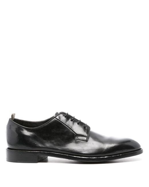 Officine Creative Black Lace-up Leather Derby Shoes for men