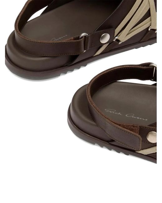 Rick Owens White Laced Strap Mules for men