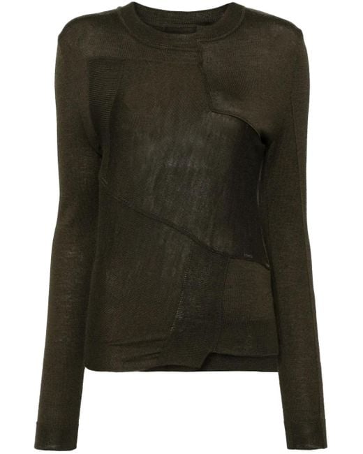 MM6 by Maison Margiela Green Pullover Mit Ziernähten