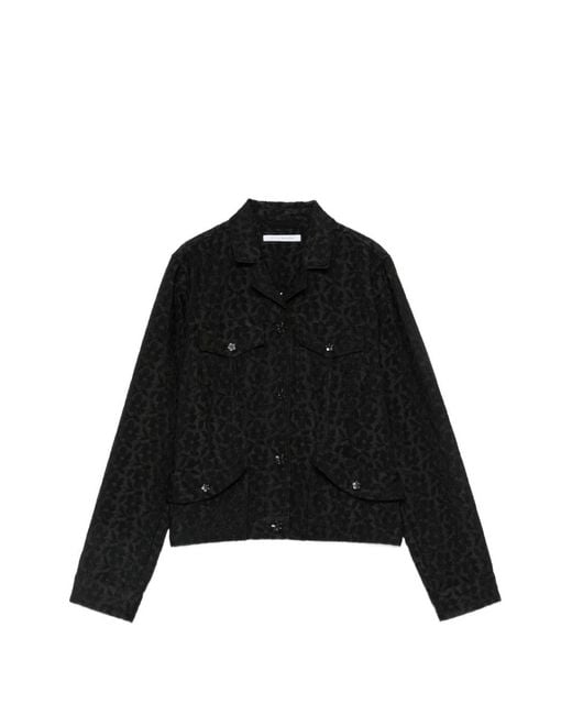 CECILIE BAHNSEN Black Clover Floral-Jacquard Jacket