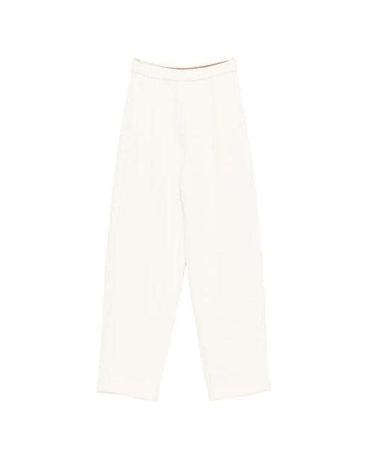 Max Mara White Pure Trousers Ivory