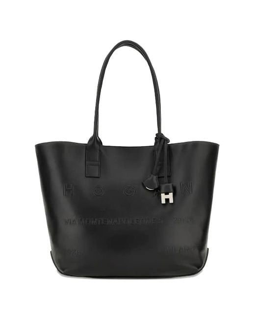 Hogan Black Small Address Tote Bag