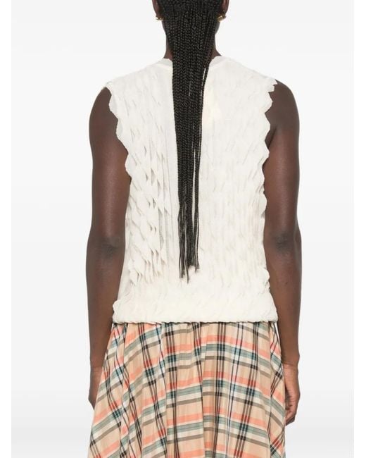 Ulla Johnson White Crew-Neck Top