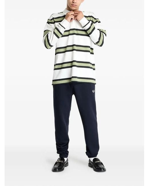 Fred Perry Blue Logo-Embroidered Track Pants for men