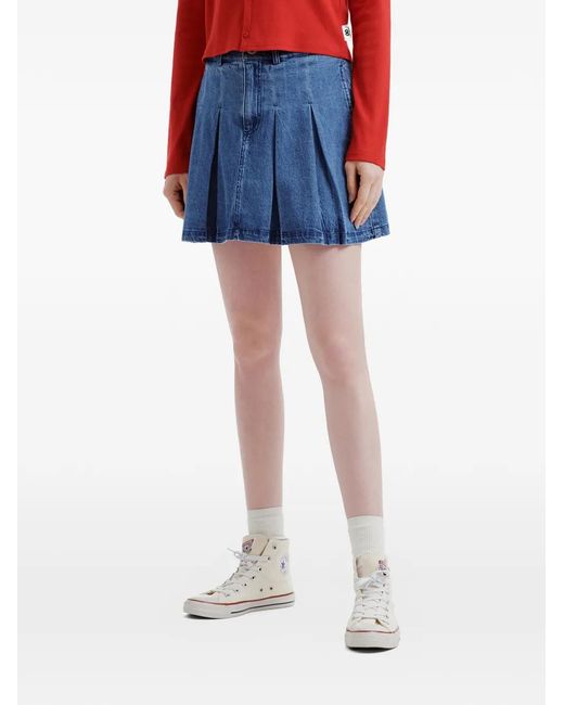 Chocoolate Blue Pleated Mini Skirt